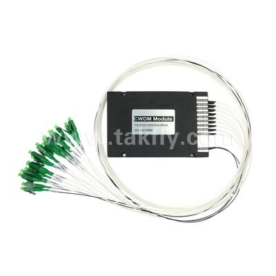 CWDM 8+1Channel MUX & DEMUX โมดูล ABS สายไฟเบอร์ออปติกสําหรับศูนย์ข้อมูล FTTX