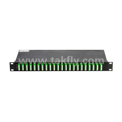 DWDM 100GHz AWG 40CH MUX+DEMUX สายไฟเบอร์ออปติกสําหรับศูนย์ข้อมูล Telecom 5G