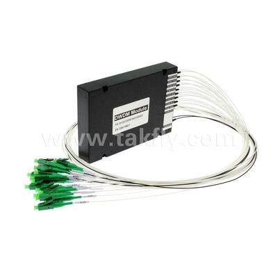 โมดูลไฟเบอร์ออปติก DWDM 8+1 ช่อง MUX+DEMUX ABS สำหรับศูนย์ข้อมูล โทรคมนาคม 5G