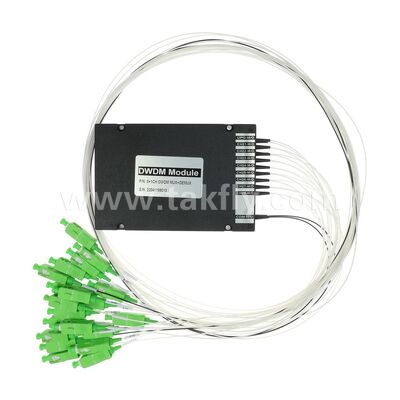 โมดูลไฟเบอร์ออปติก DWDM 8+1 ช่อง MUX+DEMUX ABS สำหรับศูนย์ข้อมูล โทรคมนาคม 5G
