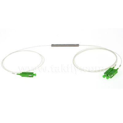 PLC Splitter 1 * N Steel Tube SC APC/UPC 0.9 มิลลิเมตร สายไฟเบอร์ออปติกสําหรับศูนย์ข้อมูล โทรคมนาคม FTTX