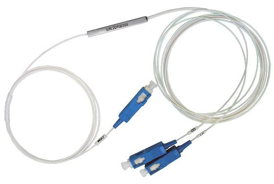 PLC Splitter 1 * N Steel Tube SC APC/UPC 0.9 มิลลิเมตร สายไฟเบอร์ออปติกสําหรับศูนย์ข้อมูล โทรคมนาคม FTTX