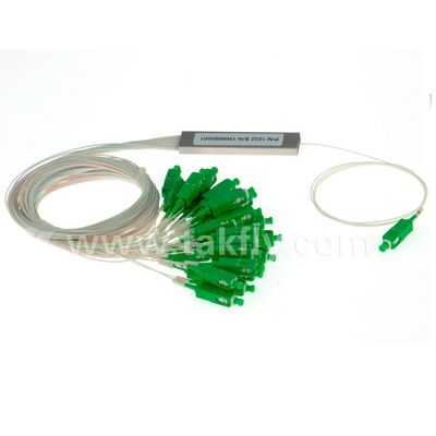 Fiber Optic PLC Splitter 1*N steel tube SC APC/UPC 0.9mm for Data Center Telecom FTTX