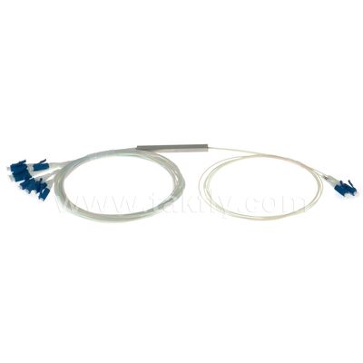 Fiber Optic PLC Splitter 2*N Steel Tube SC APC/UPC 0.9mm สำหรับ Data Center Telecom FTTX