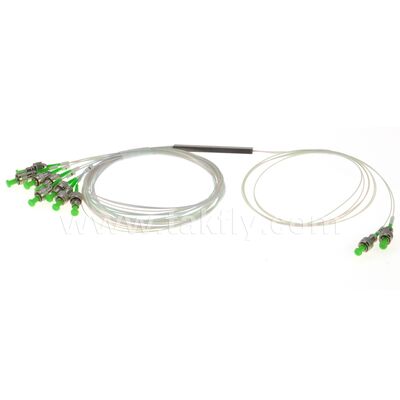Fiber Optic PLC Splitter 2*N Steel Tube SC APC/UPC 0.9mm สำหรับ Data Center Telecom FTTX