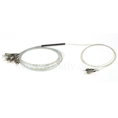 Fiber Optic PLC Splitter 2*N Steel Tube SC APC/UPC 0.9mm สำหรับ Data Center Telecom FTTX