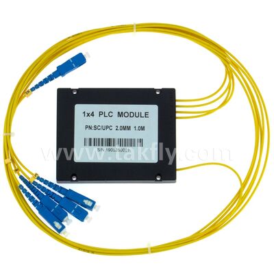 ไฟเบอร์ออปติก PLC Splitter กล่อง ABS 1xN SC APC/UPC สำหรับ Fttx Telecom Data Center