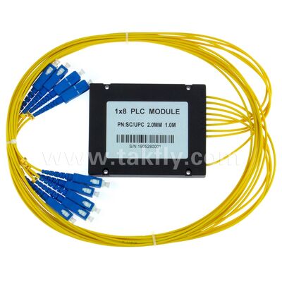 ไฟเบอร์ออปติก PLC Splitter กล่อง ABS 1xN SC APC/UPC สำหรับ Fttx Telecom Data Center