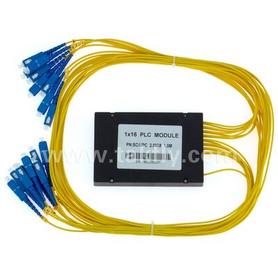 ไฟเบอร์ออปติก PLC Splitter กล่อง ABS 1xN SC APC/UPC สำหรับ Fttx Telecom Data Center