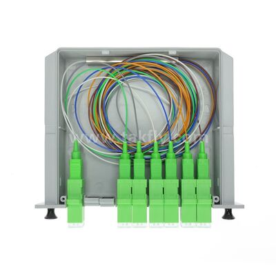 ไฟเบอร์ออปติก PLC Splitter LGX Single Mode G657A SC APC/UPC สําหรับศูนย์ข้อมูลโทรคมนาคม FTTx