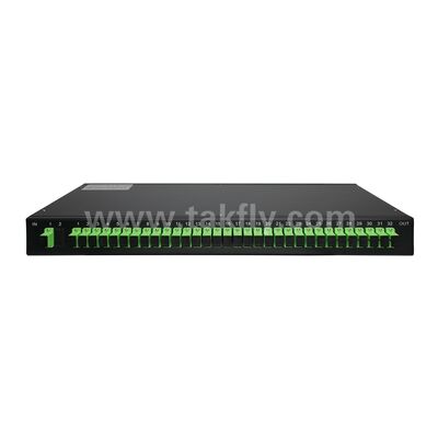 สปลิตเตอร์ไฟเบอร์ออปติก PLC แบบติดตั้งบนแร็ค ซิงเกิลโหมด G657A SC APC/UPC สำหรับศูนย์ข้อมูล โทรคมนาคม FTTx