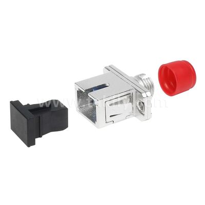 FC-SC Coupler Simplex Metal Hybrid Adapter ไฟเบอร์ออปติกตัวเมีย/ตัวเมียสำหรับศูนย์ข้อมูลโทรคมนาคม FTTX