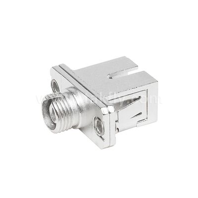 FC-SC Coupler Simplex Metal Hybrid Adapter ไฟเบอร์ออปติกตัวเมีย/ตัวเมียสำหรับศูนย์ข้อมูลโทรคมนาคม FTTX