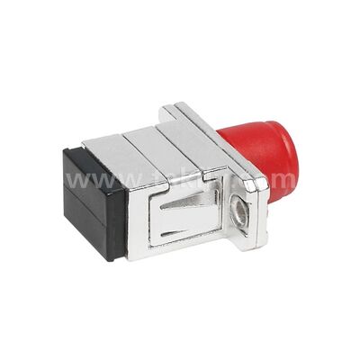 FC-SC Coupler Simplex Metal Hybrid Adapter ไฟเบอร์ออปติกตัวเมีย/ตัวเมียสำหรับศูนย์ข้อมูลโทรคมนาคม FTTX
