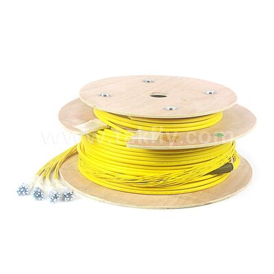Patchcord 48Cores LC-LC ไฟเบอร์ออปติก Breakout Drop Cable สําหรับศูนย์ข้อมูลโทรคมนาคม