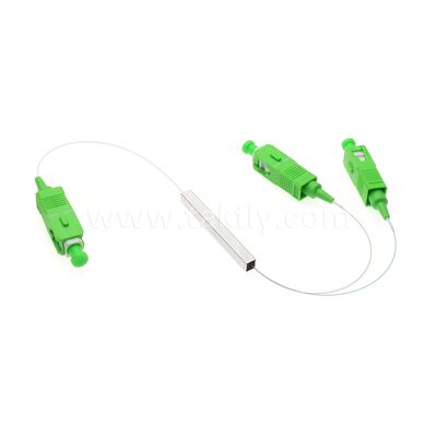 สี่เหลี่ยมเหล็ก Tube PLC 1x2 Single Mode ไฟเบอร์ออปติก Splitter