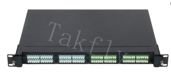 แผงกระจายไฟเบอร์ MPO / MTP - 1U Rack-Mount, โมดูลเทปคาสเซ็ตที่เชื่อมต่อล่วงหน้า, 4 ช่อง, อินเตอร์เฟส LC / MPO สำหรับการจัดการไฟเบอร์ของศูนย์ข้อมูล