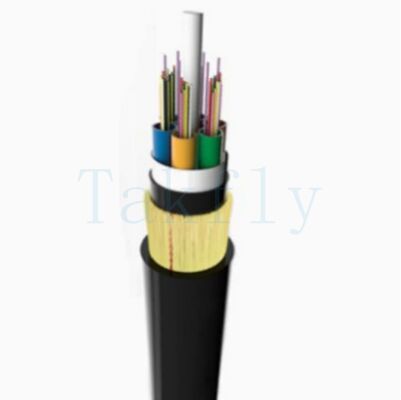 ADSS 2-24 Core Loose Tube Aerial Cable √ FRP Central Member, Aramid Yarn, PE/AT แผ่นนอก