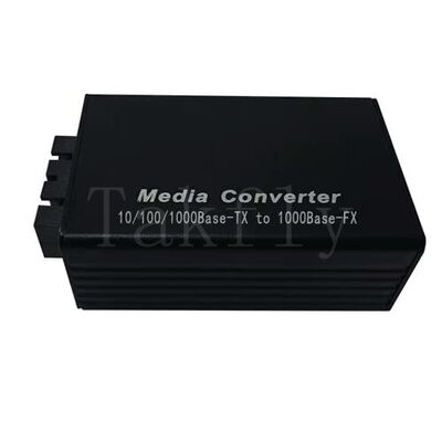 มินิ 100M Fast Ethernet Media Converter 10/100Base-TX เป็น 100Base-FX กล่องอลูมิเนียม ขยายความยาวถึง 100 กม.