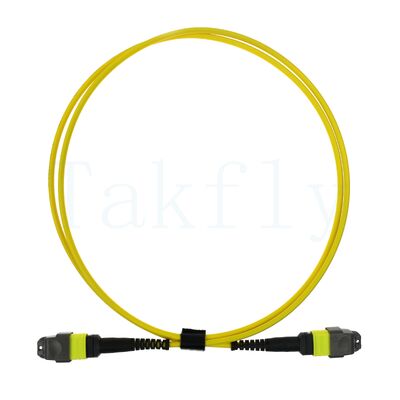 12F MTP ((M) ️ MTP ((F) APC Patch Cord, SM G657A1, 1m, 3.0mm, LSZH สีเหลือง, รองเท้าบูทที่ไม่รู้สึกต่อการบิด, ความสูญเสียต่ํา