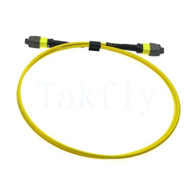 12F MTP ((M) ️ MTP ((F) APC Patch Cord, SM G657A1, 1m, 3.0mm, LSZH สีเหลือง, รองเท้าบูทที่ไม่รู้สึกต่อการบิด, ความสูญเสียต่ํา