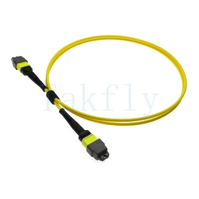 12F MTP ((M) ️ MTP ((F) APC Patch Cord, SM G657A1, 1m, 3.0mm, LSZH สีเหลือง, รองเท้าบูทที่ไม่รู้สึกต่อการบิด, ความสูญเสียต่ํา
