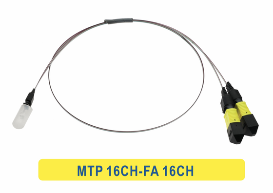 16CH MTP/MPO ถึง 16CH FA สายไฟเบอร์อารเรย์ สายไฟเบอร์ออปติก แพทชคอร์ดสําหรับศูนย์ข้อมูล/CPO
