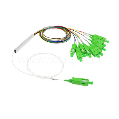 ตัวแยก PLC 1 × 9 ช่องพร้อมไฟเบอร์ 0.9 มม. สำหรับเครือข่ายการกระจายแสง FTTH / FTTX