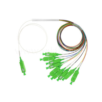 ตัวแยก PLC 1 × 9 ช่องพร้อมไฟเบอร์ 0.9 มม. สำหรับเครือข่ายการกระจายแสง FTTH / FTTX
