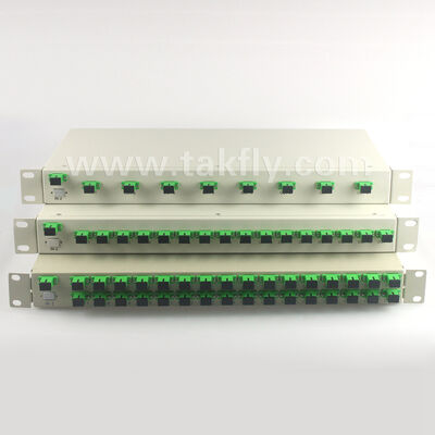 1U Rack Mount PLC Splitter ด้วยความเหมือนกันสูง การสนับสนุนความยาวคลื่นเต็ม และความสามารถในการทํางานกลับ