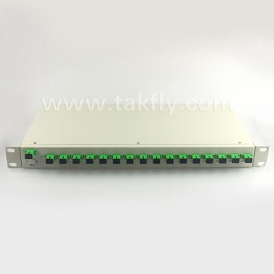 1U Rack Mount PLC Splitter ด้วยความเหมือนกันสูง การสนับสนุนความยาวคลื่นเต็ม และความสามารถในการทํางานกลับ