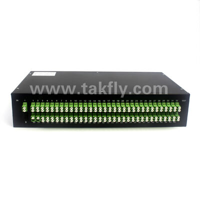1×128 การนับพอร์ตสูง PLC Splitter Rack Mount Patch Panel ความหนาแน่นสูงสุด FTTX การกระจาย