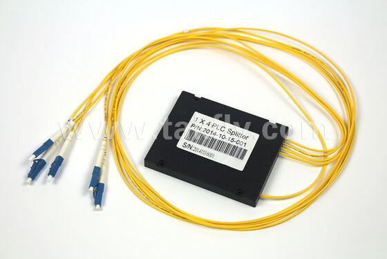 ABS Box PLC Splitter 1×2 ถึง 1×64 ความเสียต่ํา อุณหภูมิที่กว้าง สามารถปรับแต่งได้