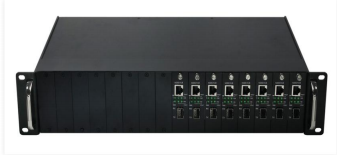 16 Slot Media Converter แชสซีแบบติดตั้งบนแร็ค แชสซีแบบติดตั้งบนแร็คความสูง 2U มาตรฐานขนาด 19 นิ้ว
