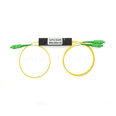 PLC Fiber Splitter ₹ 3.0mm Mini ABS Box, SM G657A1, SC/APC สําหรับการเชื่อมต่อและกระจายสัญญาณทางออปติกในระบบ PON