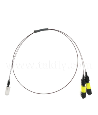 MTP-16CH-FA Fiber Array Assembly ผูกพัน MTP กับ 16-Channel V-Groove Fiber Array, ความสูญเสียการใส่ที่ต่ํา, สําหรับเครื่องรับสัญญาณออปติกส์ความเร็วสูง & CPO / แอพพลิเคชั่นศูนย์ข้อมูล