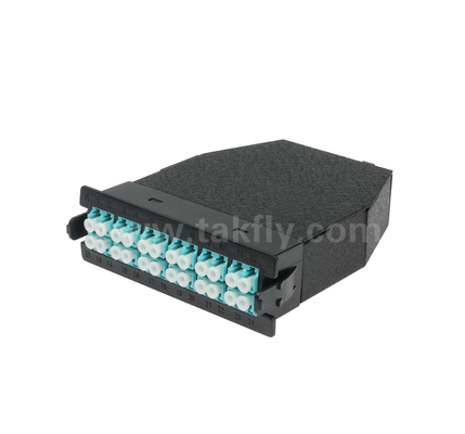 MPO/MTP to LC Pre-terminated Cassette Module ∙ 12 Core หรือ 24 Core, LC Duplex Front Panel, Dual MPO Rear Adapters, Plug-and-Play สําหรับสายไฟกลางข้อมูลความหนาแน่นสูง