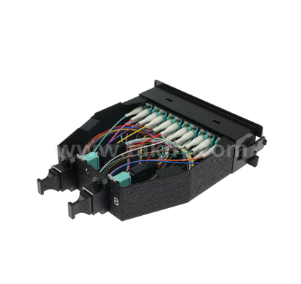 MPO/MTP to LC Pre-terminated Cassette Module ∙ 12 Core หรือ 24 Core, LC Duplex Front Panel, Dual MPO Rear Adapters, Plug-and-Play สําหรับสายไฟกลางข้อมูลความหนาแน่นสูง