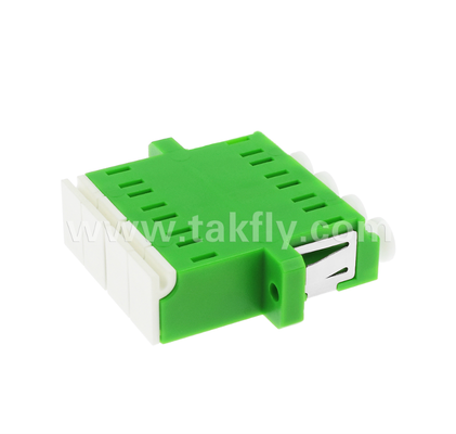 อะแดปเตอร์ชัตเตอร์ด้านใน LC Quad – LC Duplex APC แบบ 4-in-1 พร้อมชัตเตอร์ในตัว ปกป้องดวงตาจากเลเซอร์ไฟเบอร์ออปติก เป็นไปตามมาตรฐาน IEC และ RoHS สำหรับศูนย์ข้อมูลและการเชื่อมต่อไฟเบอร์กำลังสูง