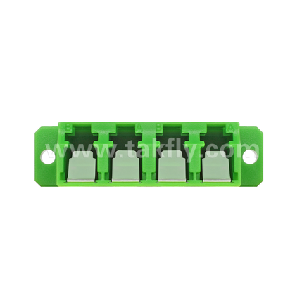 อะแดปเตอร์ชัตเตอร์ด้านใน LC Quad – LC Duplex APC แบบ 4-in-1 พร้อมชัตเตอร์ในตัว ปกป้องดวงตาจากเลเซอร์ไฟเบอร์ออปติก เป็นไปตามมาตรฐาน IEC และ RoHS สำหรับศูนย์ข้อมูลและการเชื่อมต่อไฟเบอร์กำลังสูง