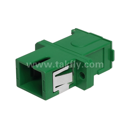 อะแดปเตอร์ SC Simplex พร้อมฝาปิดภายนอกและชัตเตอร์ด้านข้าง – กันฝุ่นและป้องกันดวงตาด้วยเลเซอร์ การสูญเสียการแทรกต่ำ สำหรับศูนย์ข้อมูลและการเชื่อมต่อไฟเบอร์ FTTx