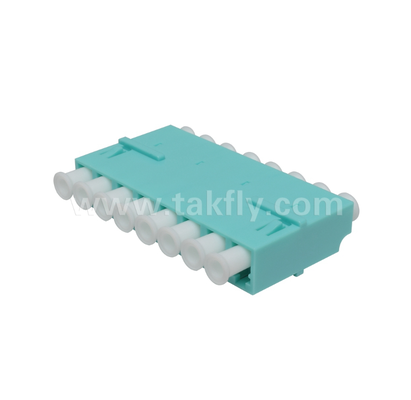 LC 8-Way Adapter 8 ใน 1 LC Duplex, High-Density Fiber Adapter, ความสูญเสียการใส่ต่ํา, สําหรับศูนย์ข้อมูลและ FTTx High-Density Patching