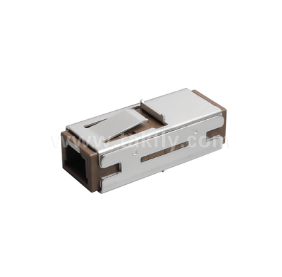 MU Simplex Adapter การออกแบบที่คอมแพคต ความสูญเสียการใส่ที่ต่ํา กล่องซิรคอนิยมความแม่นยํา สําหรับการเชื่อมต่อไฟเบอร์ความหนาแน่นสูง
