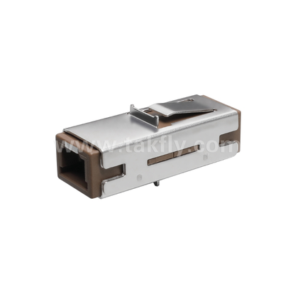 MU Simplex Adapter การออกแบบที่คอมแพคต ความสูญเสียการใส่ที่ต่ํา กล่องซิรคอนิยมความแม่นยํา สําหรับการเชื่อมต่อไฟเบอร์ความหนาแน่นสูง