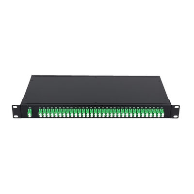 PLC Splitter 1U 19Inch 2x64 Rack Mount LC ไฟเบอร์ออปติกสําหรับศูนย์ข้อมูล FTTx