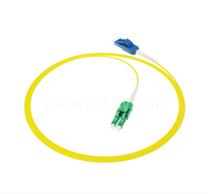 สายแพทช์ไฟเบอร์ออปติก LC Uniboot – หนึ่งหลอดสองแกน, ขั้วเปลี่ยนได้, สีเหลือง, ระดับเสียงสายเคเบิลครึ่งหนึ่ง
