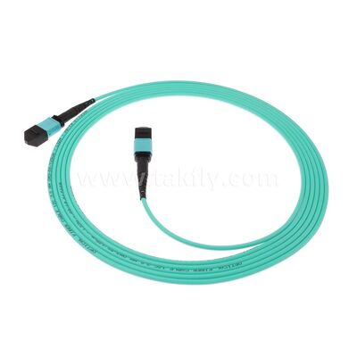 MPO MTP Patchcord Multimode OM3 Trunk Cable 12F ไฟเบอร์ออปติกสําหรับศูนย์ข้อมูล