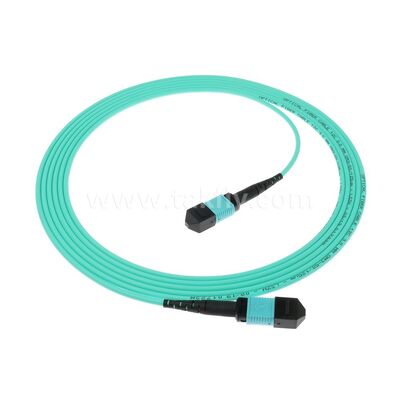 MPO MTP Patchcord MM OM3 ทรังค์เคเบิล 12F ไฟเบอร์ออปติกสําหรับศูนย์ข้อมูล