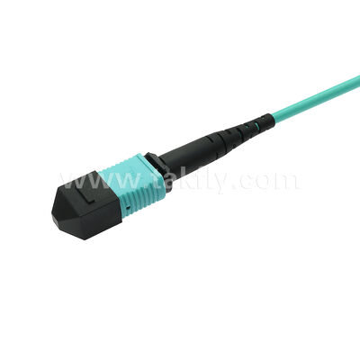 MPO MTP Patchcord Multimode OM3 Trunk Cable 12F ไฟเบอร์ออปติกสําหรับศูนย์ข้อมูล