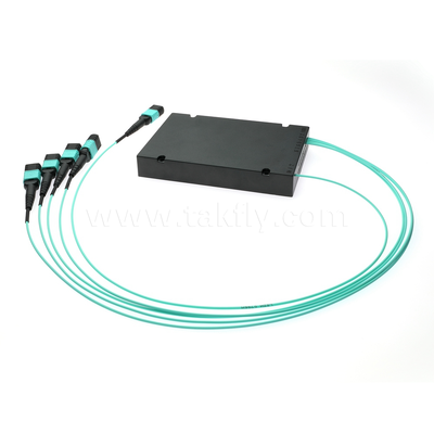 MPO/MTP Fanout Cable PLC Splitter 1x4 SM/MM สายใยออฟติกสําหรับศูนย์ข้อมูล FTTX
